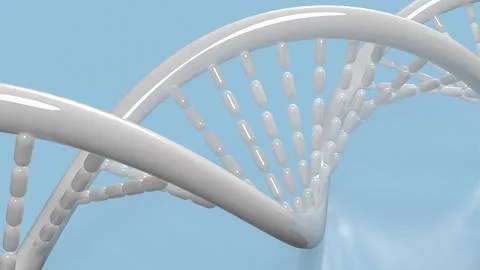 The white dna on blue background for sci or medical concept 3d rendering.. Stock Photos