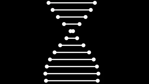 White DNA Helix Animation Loop Black Background Stock-Footage 336087152