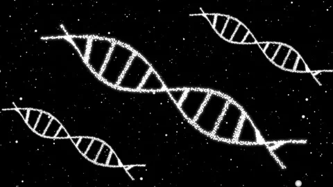 White DNA spiral rotation animation Isolated on Black Background Stock Footage 321194277