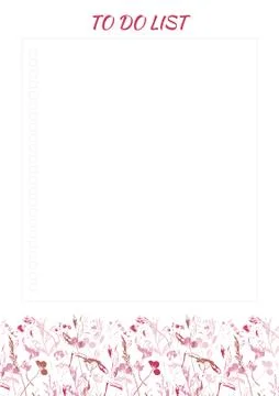 White to do list with bright leaves design Illustrazione stock