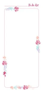 White to do list with bright leaves design Stock Illustration