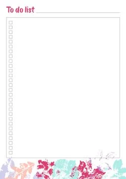 White to do list with bright leaves design Illustrazione stock