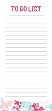 White to do list with bright leaves design Stock Illustration