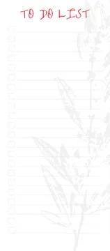 White to do list with minimalistic  leaf design Stock Illustration