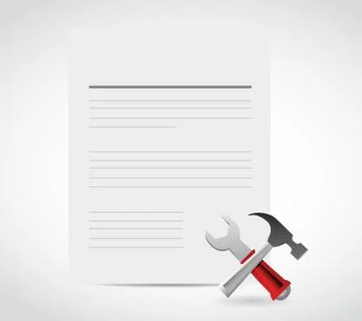 White document and tools illustration design Stock Illustration