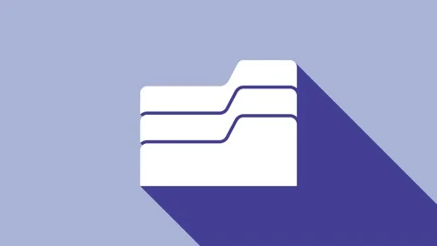White Document folder icon isolated on purple background. Accounting binder Stock Footage 148296535