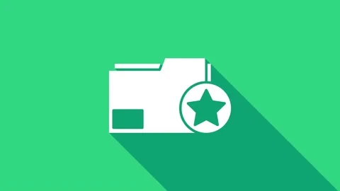 White Document folder with star icon isolated on green background. Document best Stock Footage 146980510