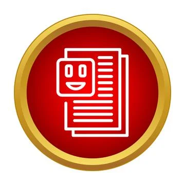 White document icon with happy face feedback Stock Illustration