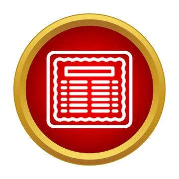 White document icon on red circular background Stockillustratie