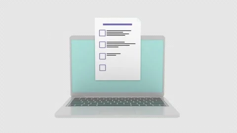 White document paper with a list of checkmarks and x marks indicating error.. Stock Footage 303143404