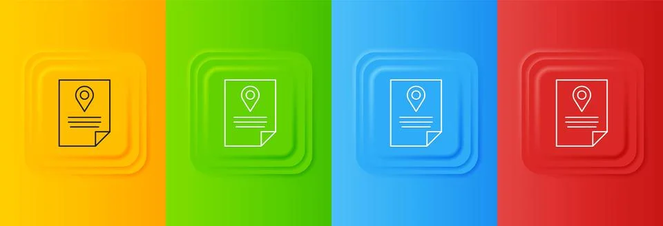 White Document tracking marker system icon isolated on colorful background... Illustrazione stock