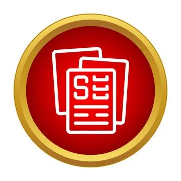 White documents and reports icon on red background Stockillustratie