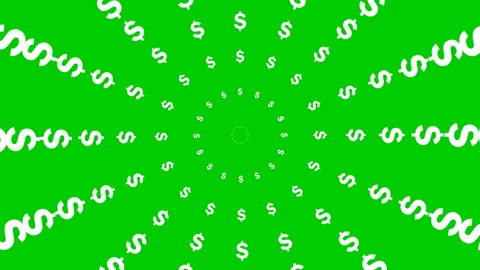 White dollar circles green Stock Footage 228302431
