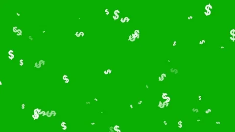 White dollar shapes motion graphics with green screen background Stock Footage 337783247