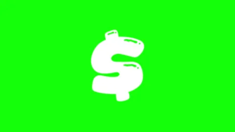 A white dollar sign on black background and bird logo green screen animated Stock Footage 346200855
