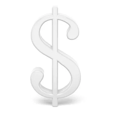 White dollar sign Stock Illustration