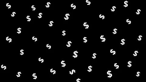 White dollar symbol pattern animation on a black background Stock Footage 320862553