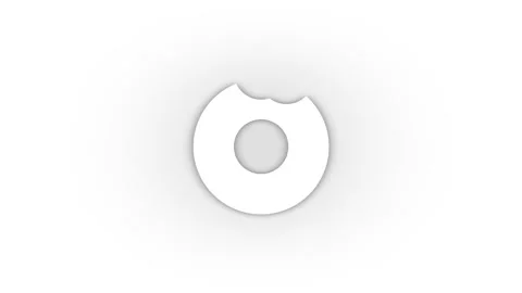 White donut icon with shadow isolated on white background. Stock Footage 207340005