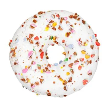 White donut isolated Stock Photos