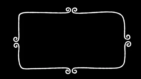 White doodle frames, Decorative border frames, retro style divider Stock Footage 291372383