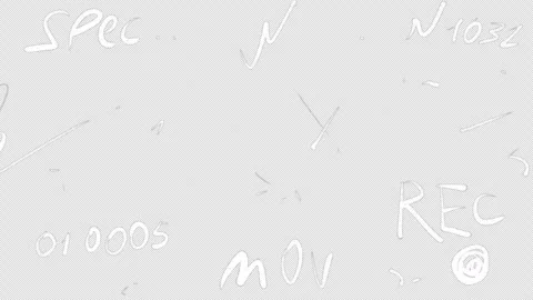 White doodle inscriptions on a black screen. Retro effect with scratches and Video stock 252663102
