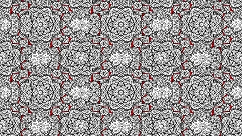 White doodling pattern on red background Stock Footage 83991897