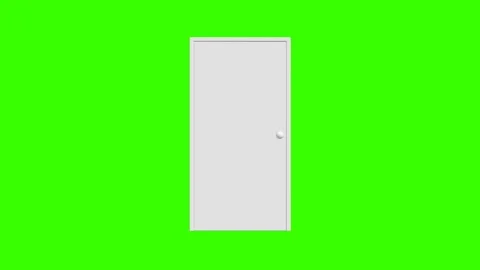 White Door Breaking Shattering Explosion Green Screen Chroma Key Stock Footage 341262616
