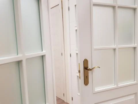 White door half open Stock Photos