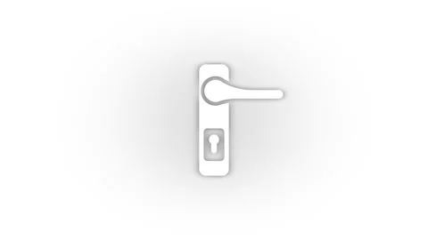 White door handle icon with shadow isolated on white background. Stock Footage 201770308