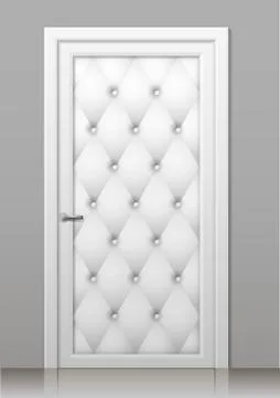 White door in the interior Stock Illustration