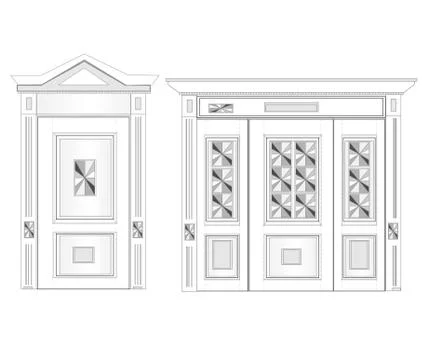 White door on isolated background Stock Illustration