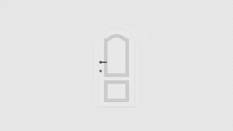 White door open and close, from outside view Stock Footage 284758246