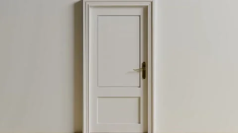 White door  opening Stock Footage 166342155