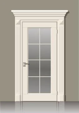 White door in the wall Stock Illustration