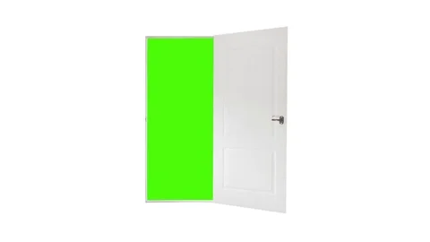White door on white background opened Stock Footage 82397220
