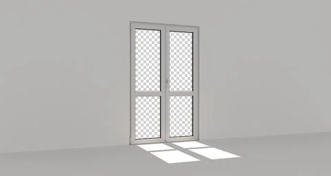 White door. White wall. 3d. 3D render. Stock Illustration
