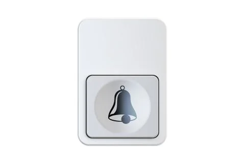 White doorbell button, 3D rendering Stock Illustration