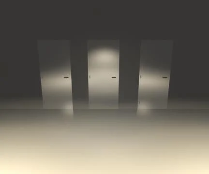 White doors interior backdrop Stock Illustration