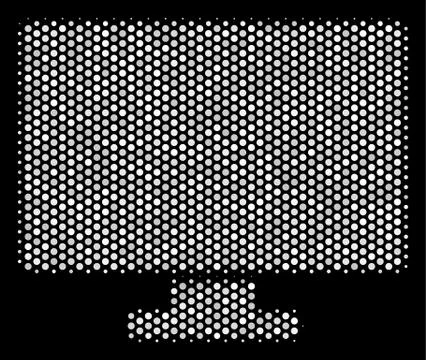 White Dot Computer Display Icon Illustrazione stock