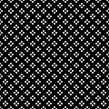 White Dot in Diamond Shape on Black Background Seamless Stock Illustration