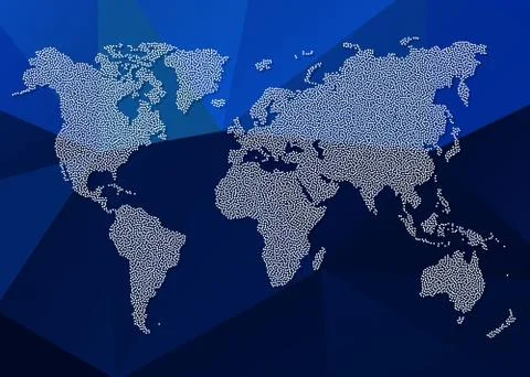 This is a white dot earth map Stock Illustration