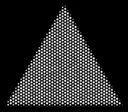 White Dot Filled Triangle Icon Stock Illustration