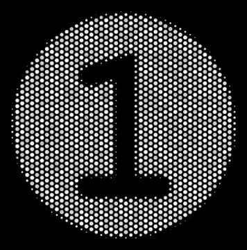 White Dot One Coin Icon Illustrazione stock