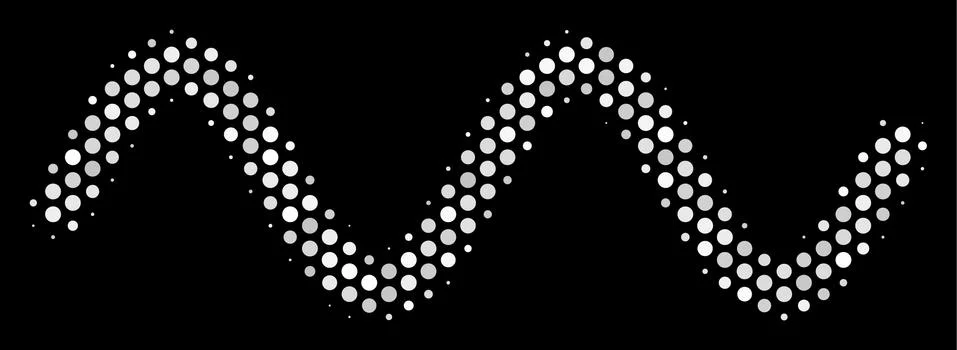 White Dot Sinusoid Wave Icon Stock Illustration
