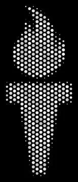 White Dot Torch Fire Icon 스톡 일러스트