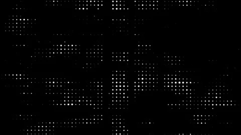 White dots on black background. Halftone texture animation. Randomly glowing Stock Footage 327546711