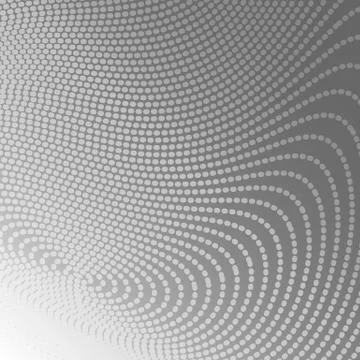 White dots circle wave abstract background on grey background vector illust.. Stock Illustration