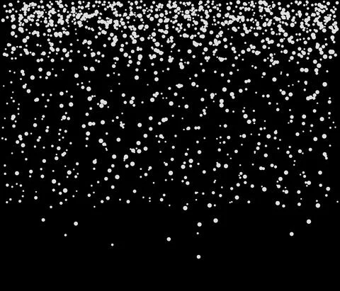 White dots falling from sky on black background Stock Illustration