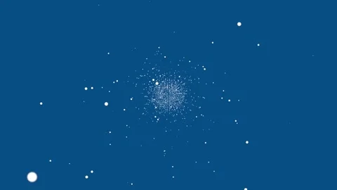 White Dots Particle Animation on Blue Background Motion Loop Video stock 336629897