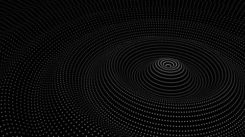 White dots pattern drop waves on black background 3d illustration. 4K video Stock Footage 224234587